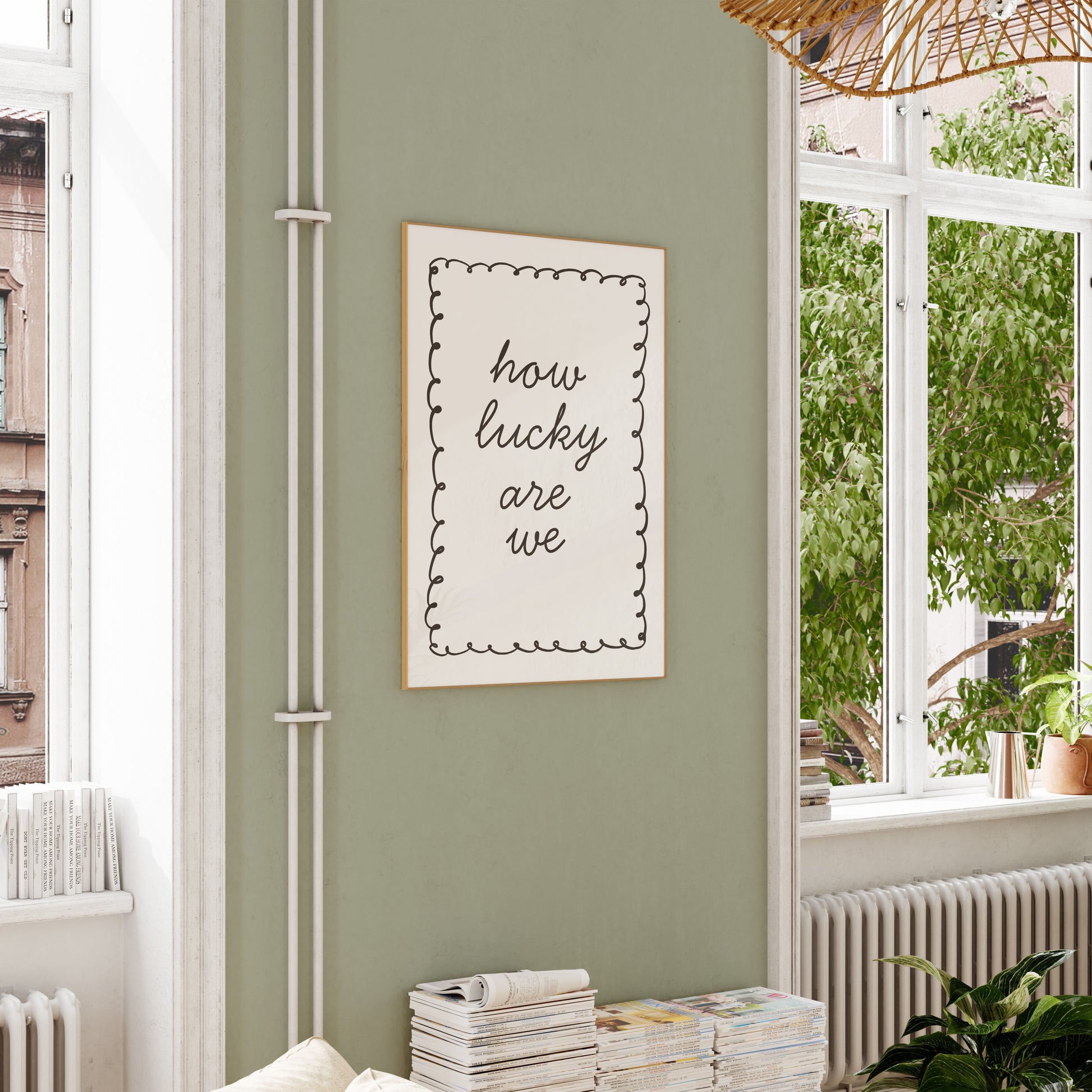 Modern typography wall art for bedroom or living room neutral design