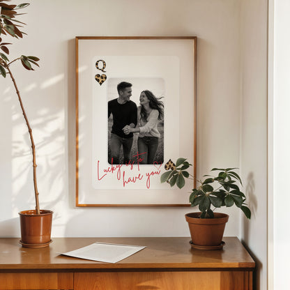 Framed personalized couple photo poster modern minimalist home decor wall art