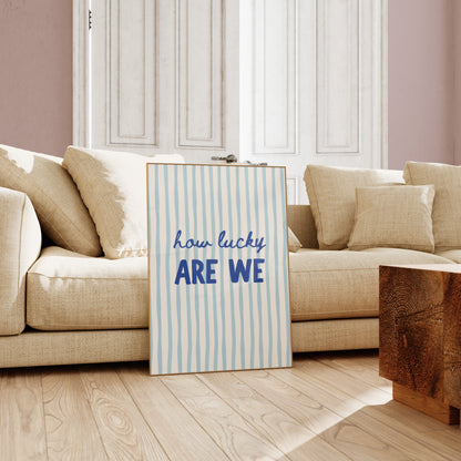 Minimalist quote poster framed in bright modern interior