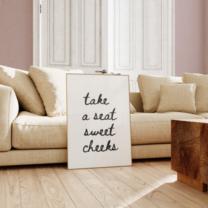 Funny bathroom decor poster minimalist typography wall art