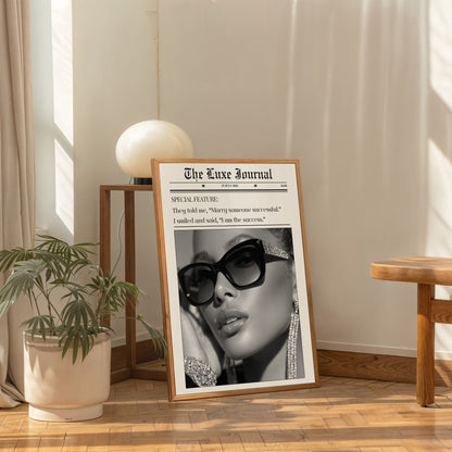 Modern fashion wall art framed poster in minimalist room setting