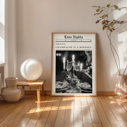 Luxury lifestyle poster champagne celebration wall decoration