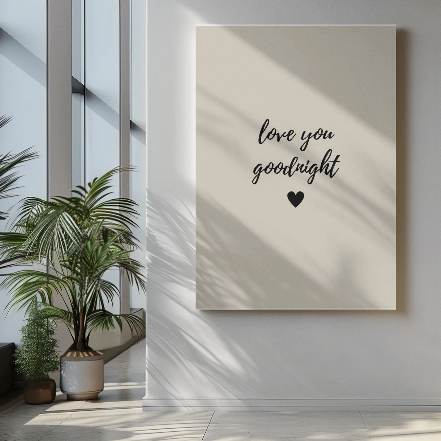 Love You Goodnight Wall Art Poster Minimalist Bedroom Quote