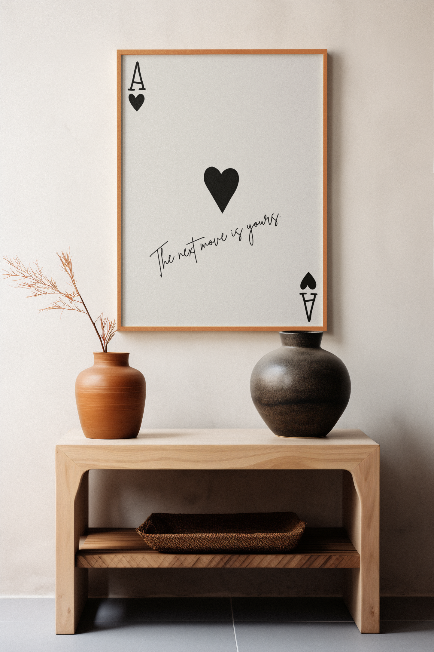 Ace of Hearts Poster – Minimalist Romantic Playing Card Wall Art