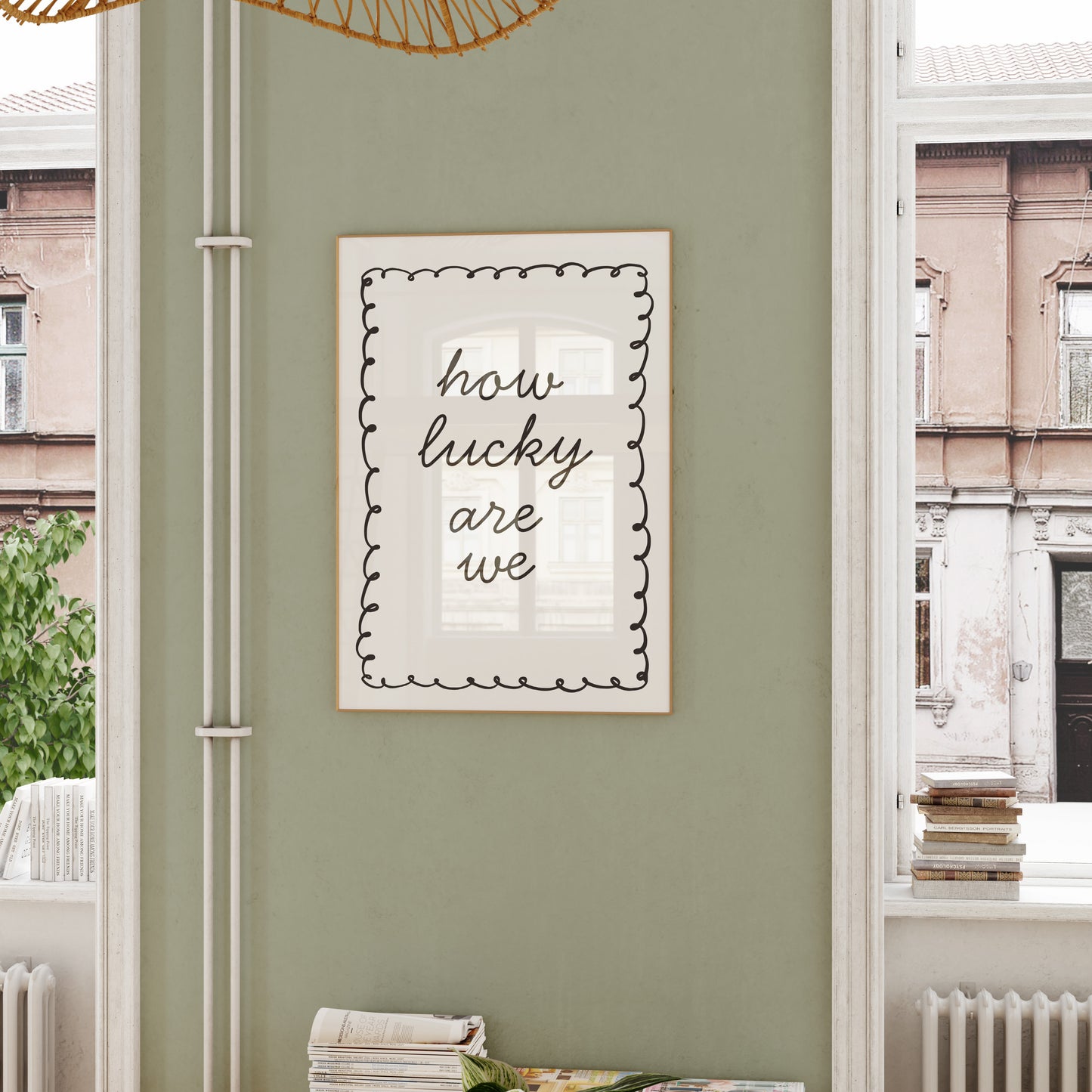 Neutral wall art with romantic quote modern minimalist home decor