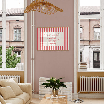 Printable kitchen decor poster red and white striped minimalist design