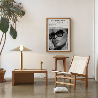 Editorial style woman portrait poster chic interior wall decoration