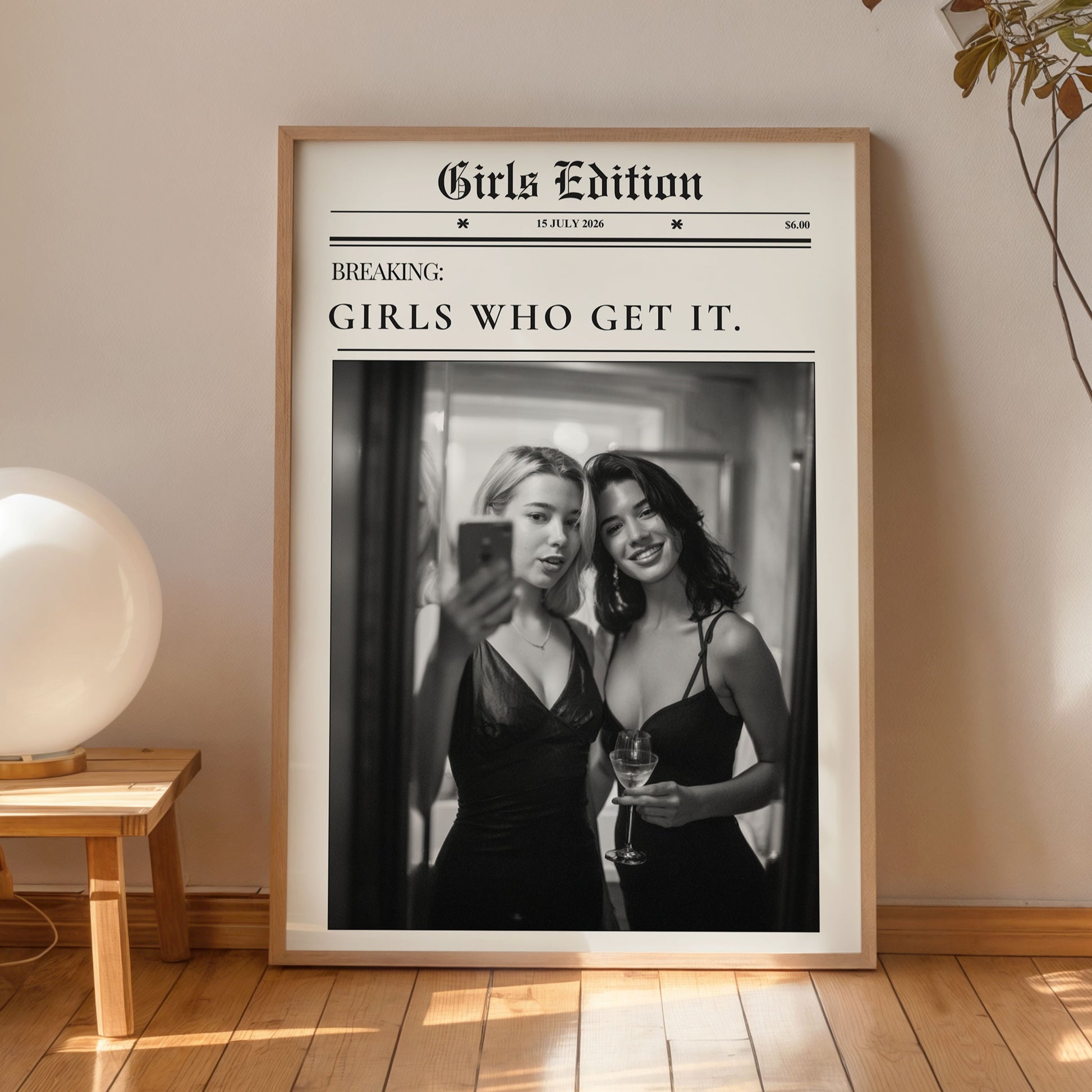 Girls edition wall art poster black and white fashion lifestyle decor