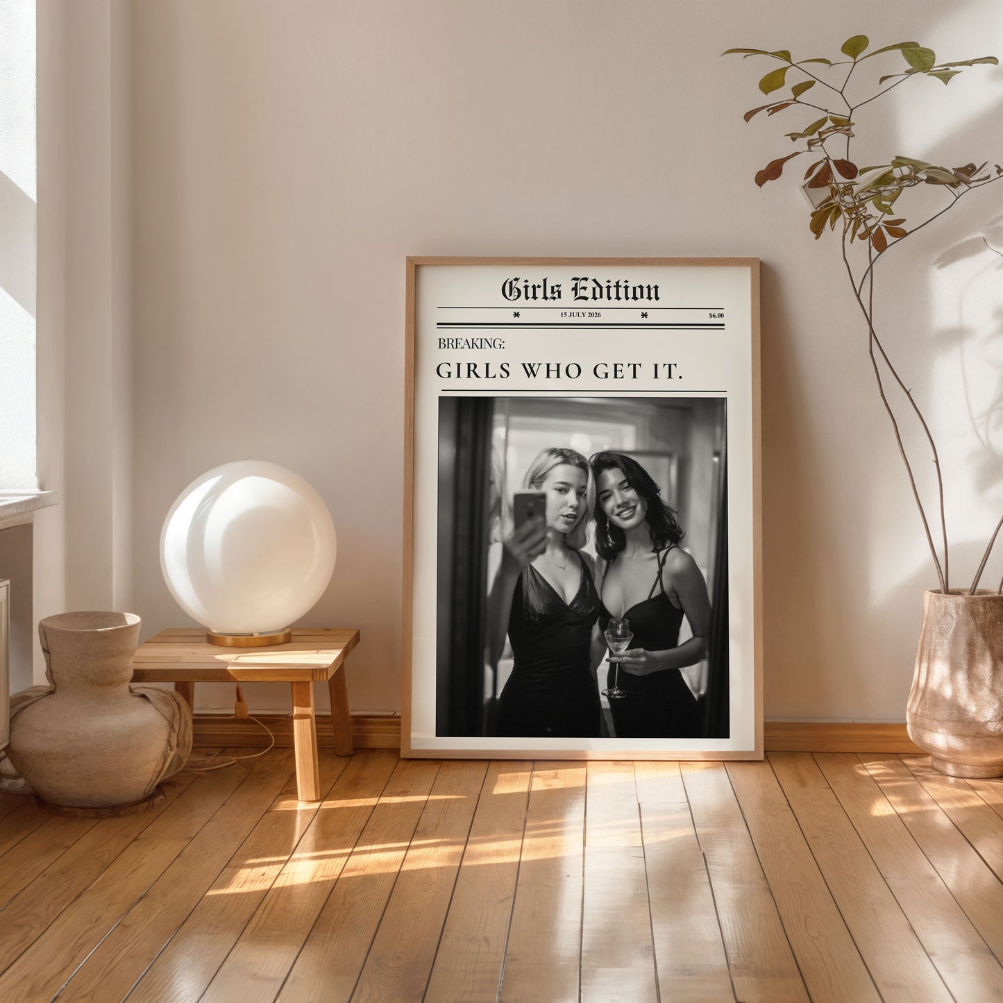 Stylish female friendship poster modern aesthetic wall decoration